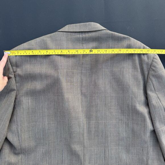 Lands End Mens Size 46L Multicolored Plaid wool Suit Jacket Sport Coat Blazer - Picture 9 of 16